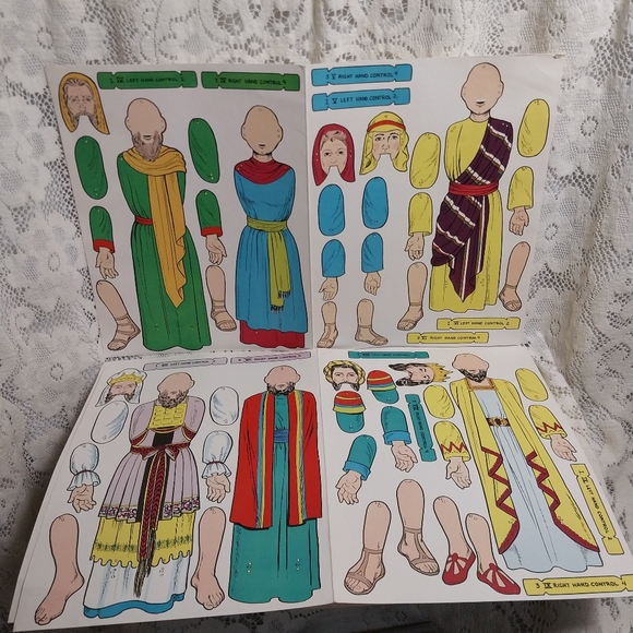 1953 Bible Puppets Paper Marionette Puppet Playhouse Kit Standard Publishing - Picture 6 of 8